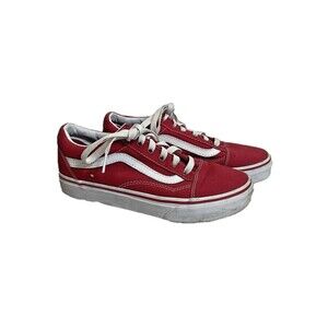 Vans Old Skool Core Classics Lace Up Sneakers Skater Girl Red White Women 6.5